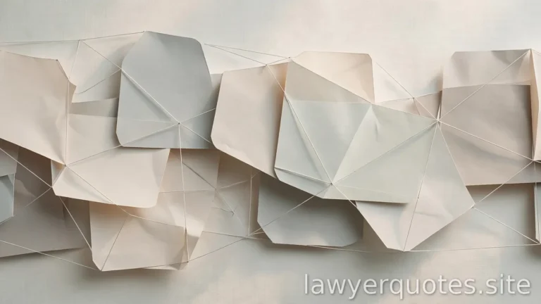 Abstract composition of connected document shapes in calm tones suggesting a network, no text