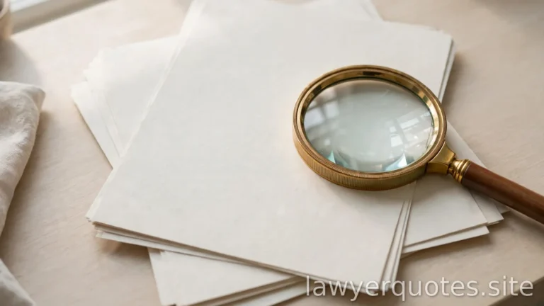 A magnifying glass resting on blank official-looking papers on a calm desk, no legible text or seals