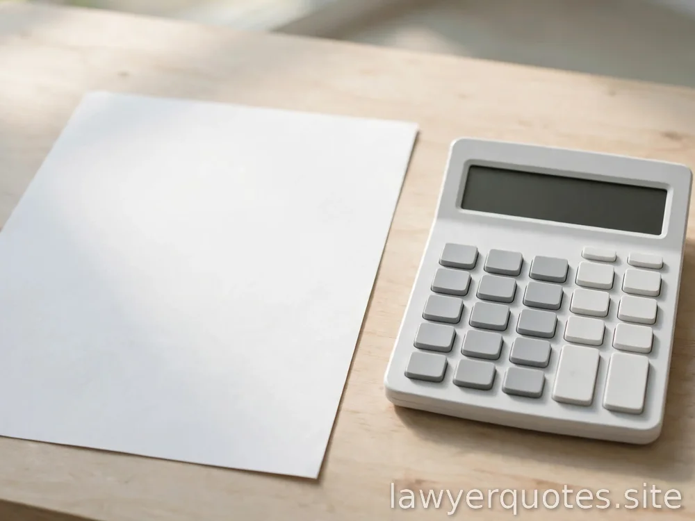Calculator beside a blank document on a light desk, no legible text or figures