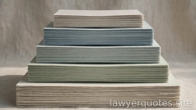 Abstract stacked-paper composition in four calm tiers, no text or numbers