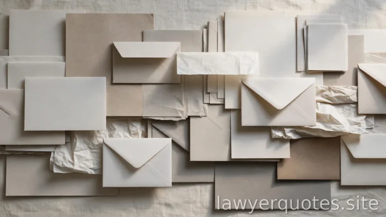 Abstract composition of layered blank envelopes and papers in calm tones, no text