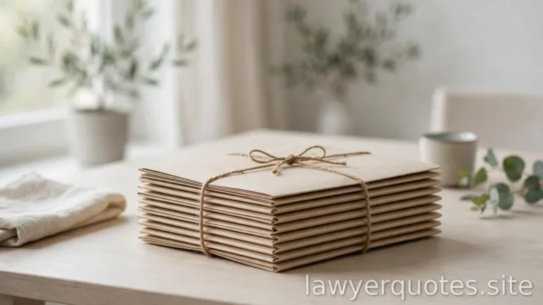 A neat stack of blank folders tied with a simple band on a light desk, daylight, no text
