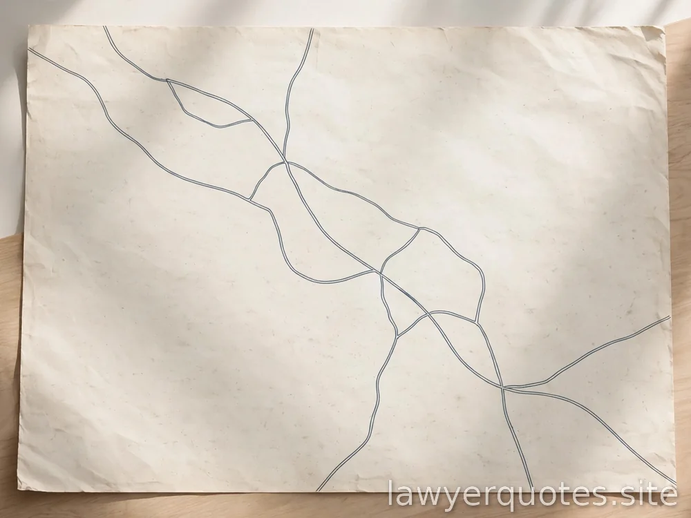 Blank map-style paper with simple route lines (no labels), bright desk, no text
