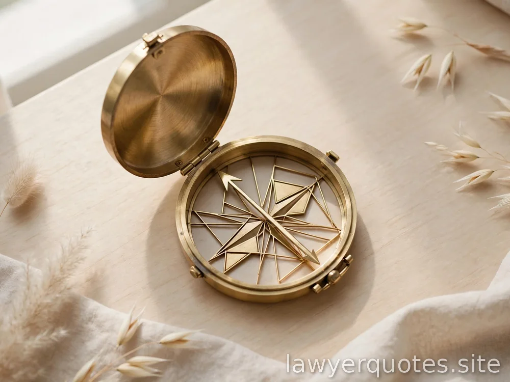 Compass motif abstract on a light desk in daylight, no numbers or text