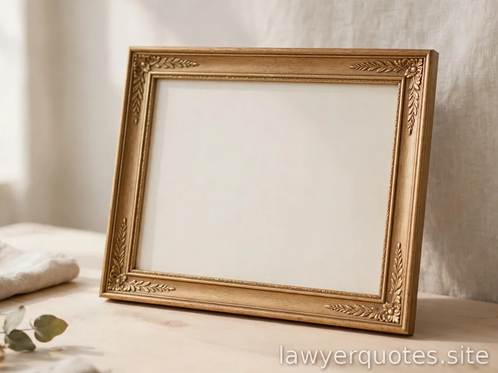 Blank diploma-style frame leaning on a light desk, no legible text
