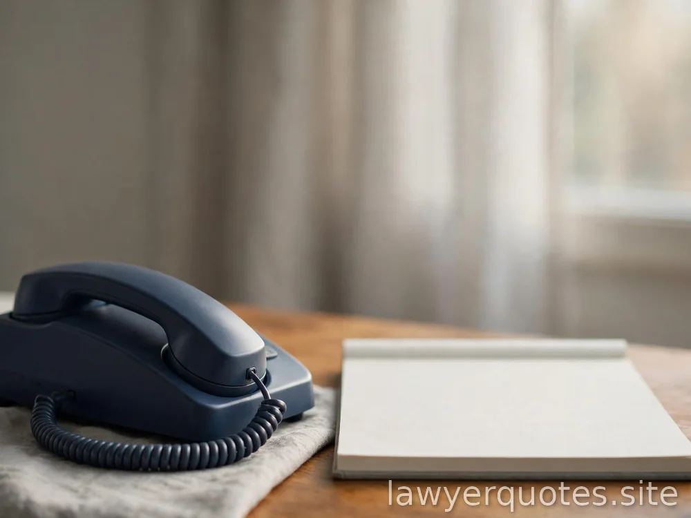 A calm desk phone beside a blank notepad in soft light, no legible text