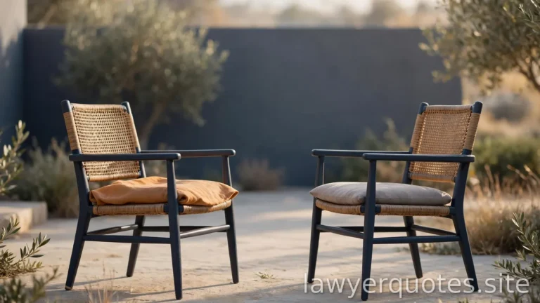 Two empty chairs facing each other in warm daylight, conversation motif, calm, no people