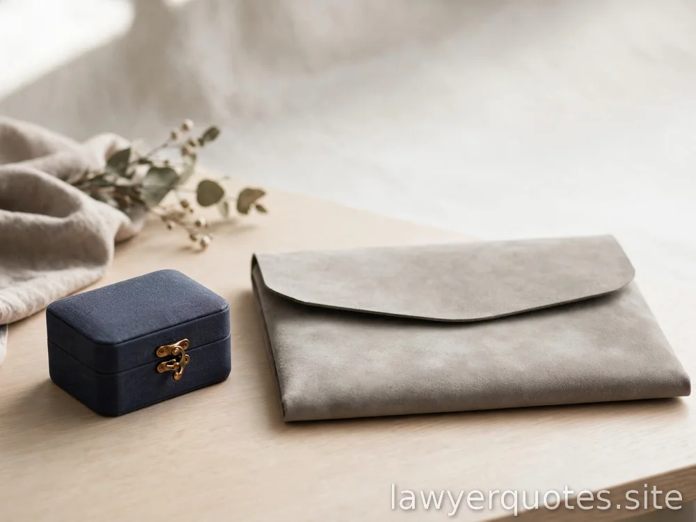 A small keepsake box beside a folder on a bright desk, orderly, no text